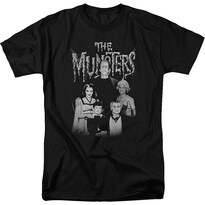 Camiseta Rockinstone Munsters En Blanco Y Negro 100% Algodón - Venta Internacional.