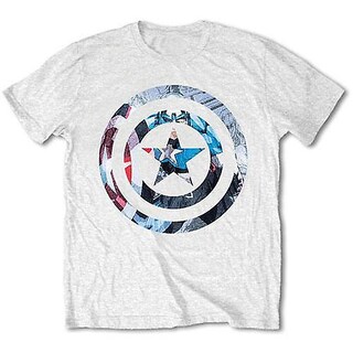 Foto 1 | Foto 1 | Camiseta Rockinstone Captain America Knock Out Blanca - Venta Internacional.