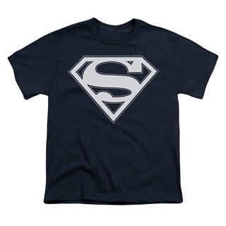 Foto 1 | Foto 1 | Camiseta Rockinstone Superman Shield Azul Marino Y Blanco Para Jóvenes - Venta Internacional.