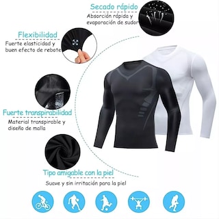Foto 3 | Foto 3 | Playera Manga Larga Eo Safe Imports Esi-17760 Negra para Hombre