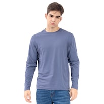 Playera Básica Manga Larga Quarry Azul Marino para Hombre