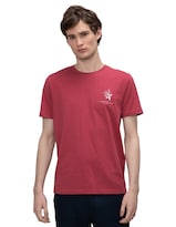 Playera Confort Fit De Cuello Redondo Generra 218711 color Vino