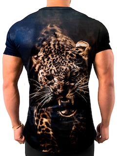 Foto 3 | Foto 3 | Playera Sublimada King B Premium De Manga Corta Negro Leopardo para Hombre