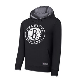 Foto 1 | Foto 1 | Nba Original Sudadera Con Gorro De Hombre Brooklyn Nets Color Negro Con Logo Al Frente, Talla X-grande