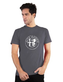 Foto 4 | Foto 4 | Playera Alfa Romeo Logo Desgastado Gris