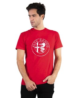 Foto 4 | Foto 4 | Playera Alfa Romeo Roja Logo Desgastado para Hombre