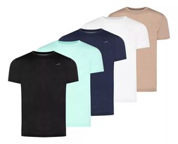 Paquete De 5 Playeras Deportivas Manga Corta Cuello Redondo Para Hombre