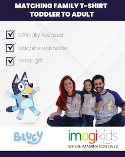 Foto 3 | Foto 3 | Camiseta Bluey Bingo Dad Para Hombre Azul Xl - Venta Internacional.