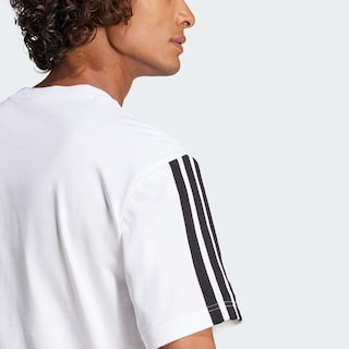 Foto 7 | Foto 7 | Playera Adidas Essentials 3 Franjas Tejido Jersey Blanco para Hombre
