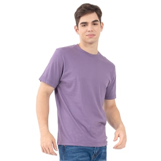 Foto 1 | Foto 1 | Playera Manga Corta Slim Fit Básica Quarry Morada para Hombre
