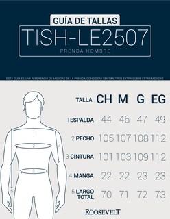 Foto 5 | Foto 5 | Playera Hombre Roosevelt Tish-le2507 Gris Obscuro