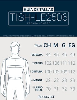 Foto 6 | Foto 6 | Playera Basica Roosevelt Tish-le2506 Militar