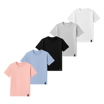 Set De 5 Playeras Cuello Redondo Para Hombre