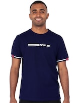 Playera Casual Caballero Premium Estampada Azul Marino Roosevelt C350
