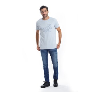 Foto 2 | Foto 2 | Playera Hombre Kenneth Cole Kcpv25cam18 Azul Claro Algodón Casual