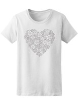 Playera Smartprintsink Mujer Corazón con Flores