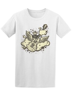 Foto 1 | Foto 1 | Playera SmartPrintsInk color Blanco para Hombre - Ilustración Guitarra Eléctrica