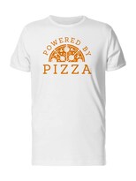 Playera SmartPrintsInk color Blanco para Hombre - Impulsado por la Pizza