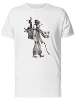 Playera SmartPrintsInk color Blanco para Hombre - Hombre con Bufanda