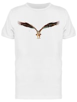 Playera SmartPrintsInk color Blanco para Hombre - Búho Cazando