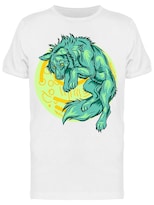 Playera SmartPrintsInk color Blanco para Hombre - Lobo Espiritual