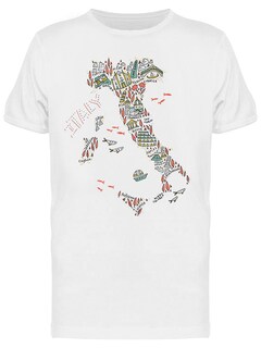 Foto 1 | Foto 1 | Playera SmartPrintsInk color Blanco para Hombre - Italia Mapa para Turismo