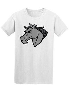 Foto 1 | Foto 1 | Playera SmartPrintsInk color Blanco para Hombre - Ilustración Estilo Cartoon Caballo Gris