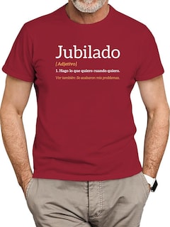 Foto 1 | Foto 1 | Playera Smartprintsink Para Hombre Definicion De Jubilado Color Ladrillo