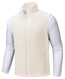 Foto 1 | Foto 1 | Chaleco Tacvasen De Forro Polar Con Cierre Completo Para Hombre, Beige Y Blanco, Talla M - Venta Internacional.