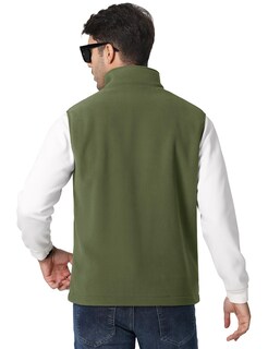 Foto 2 | Foto 2 | Chaleco Para Correr Tacvasen De Forro Polar Ligero Y Cálido Para Hombre, Color Verde Militar - Venta Internacional.