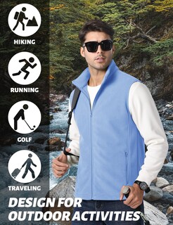 Foto 6 | Foto 6 | Chaleco Tacvasen Para Hombre, Abrigo Cálido De Forro Polar Con Cremallera, Azul Claro, Xl - Venta Internacional.