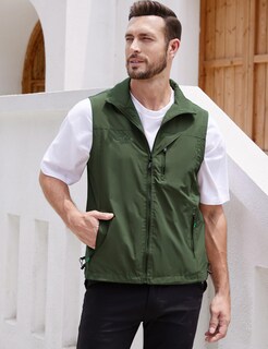 Foto 2 | Foto 2 | Chaleco Gihuo Para Hombre, Ligero, Para Golf, Fotografía, Pesca, Viajes, Color Verde Militar - Venta Internacional.