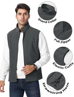 Foto 3 | Foto 3 | Chaleco Tacvasen De Forro Polar Con Cierre Completo Para Hombre, Color Gris Oscuro, Talla Xl - Venta Internacional.