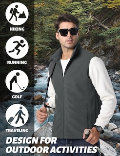 Foto 6 | Foto 6 | Chaleco Tacvasen De Forro Polar Con Cierre Completo Para Hombre, Color Gris Oscuro, Talla M - Venta Internacional.