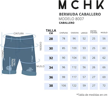 Foto 5 | Foto 5 | Bermuda de Mezclilla MCHK 8007 Tiro Alto color Azul para Hombre