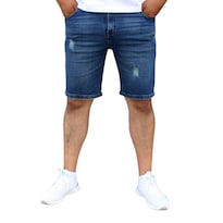 Bermuda Short Skinny De Mezclilla Stretch Marino Batik John Silver