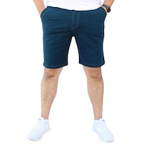 Bermuda Short Skinny De Gabardina Stretch Azul Pizarra John Silver