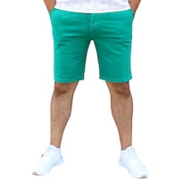 Bermuda De Gabardina Stretch Color Verde Jade John Silver