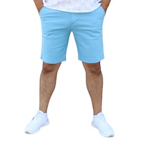 Bermuda Short Skinny De Gabardina Stretch Azul Claro John Silver