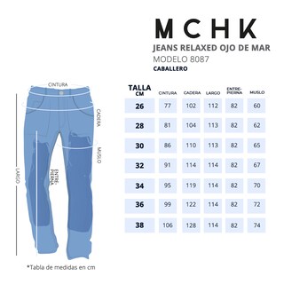 Foto 6 | Foto 6 | Jeans De Mezclilla Mchk. Para Caballero Corte Relaxed. Color Ojo De Mar. Modelo 8087