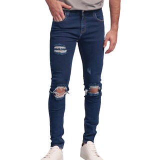 Foto 1 | Foto 1 | Jeans de Mezclilla Stretch MCHK 8010 color Azul con Desgaste para Hombre