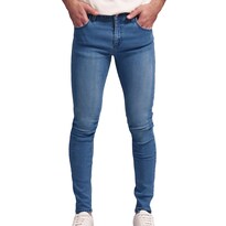 Jeans de Mezclilla Stretch MCHK 8008 color Azul tiro Alto para Hombre