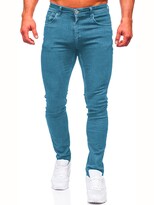 Jeans Slim Fit Mezclilla Stretch Shendy Vendy 166 color Azul Claro para Caballero