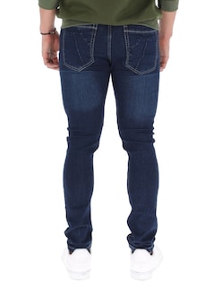 Foto 2 | Foto 2 | Jeans Skinny Pantalones de Mezclilla Azul Marino Rotos