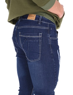 Foto 3 | Foto 3 | Jeans Skinny Pantalones de Mezclilla Azul Marino Rotos