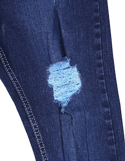 Foto 4 | Foto 4 | Jeans Skinny Pantalones de Mezclilla Azul Marino Rotos