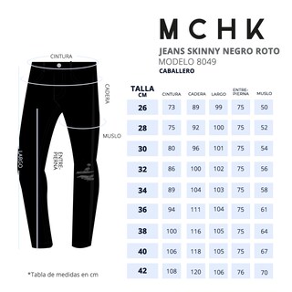 Foto 6 | Foto 6 | Jeans De Mezclilla Mchk Corte Skinny, Roto. Para Hombre. Color Negro. Modelo 8049