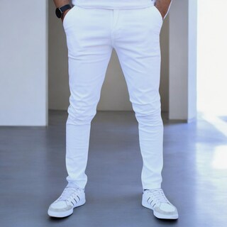 Foto 1 | Foto 1 | Pantalón Skinny De Gabardina Blanco John Silver