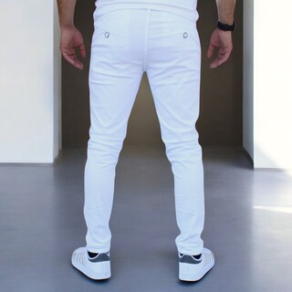 Foto 3 | Foto 3 | Pantalón Skinny De Gabardina Blanco John Silver
