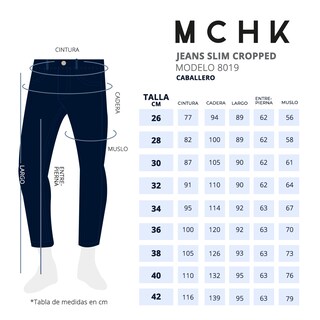 Foto 6 | Foto 6 | Jeans de Mezclilla MCHK Slim Cropped 8020 color Azul Blue Light Tiro Alto para Caballero